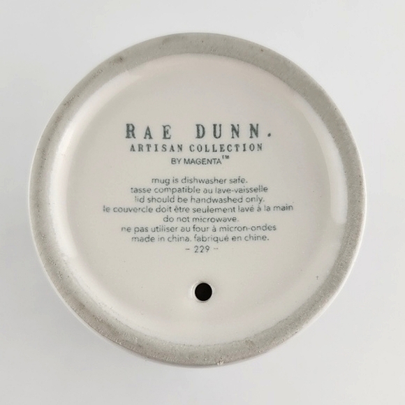 Rae Dunn Ceramic Travel Insulated Tall Mug Drink Lid Cup DRINK  Large Letters - Picture 10 of 12
